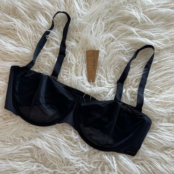 Skims No Show Molded Unlined Balconette Bra Onyx Size 38D - Picture 3 of 8